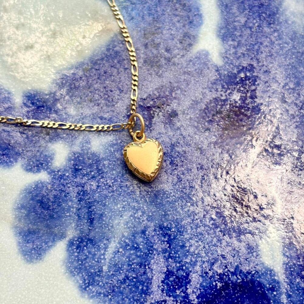 Antique Vintage H.F.B. 12K Gold Filled Heart Locket Charm Pendant